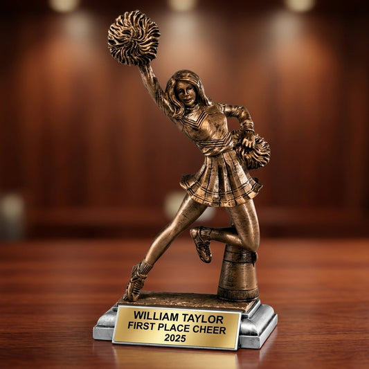 Cheer Award Trophy | Personalized | Custom Engraved | Cheerleading Award | Cheerleader Gift | Team Award | End of Season - View 2