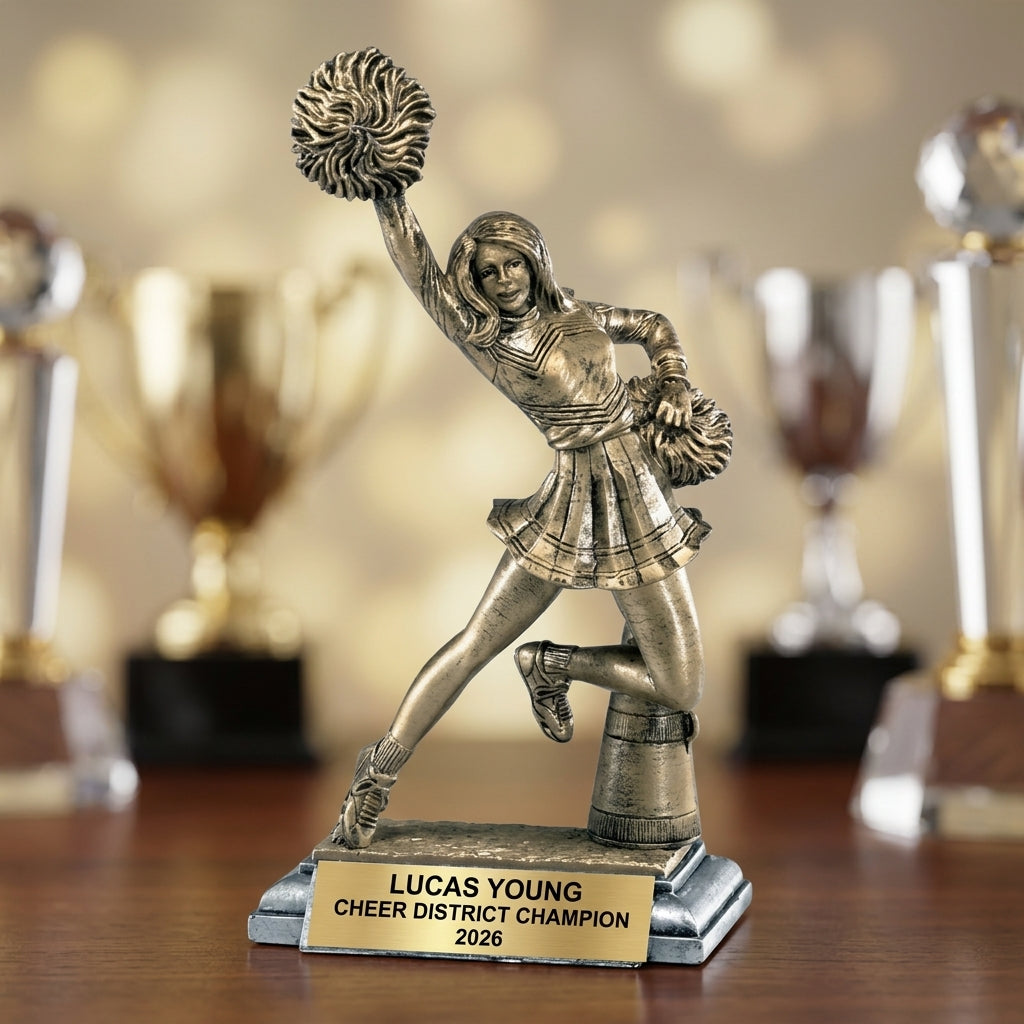Cheer Award Trophy | Personalized | Custom Engraved | Cheerleading Award | Cheerleader Gift | Team Award | End of Season - View 4