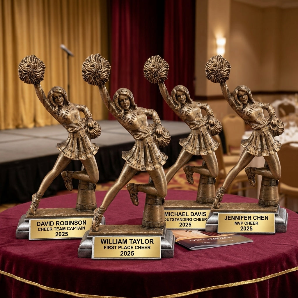 Cheer Award Trophy | Personalized | Custom Engraved | Cheerleading Award | Cheerleader Gift | Team Award | End of Season - View 6