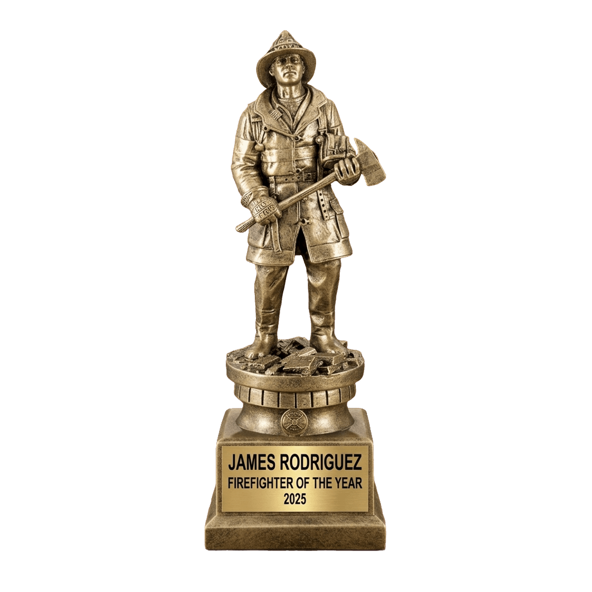 Personalized First Responder Trophy Award - Custom Laser Engraved Recognition Figure