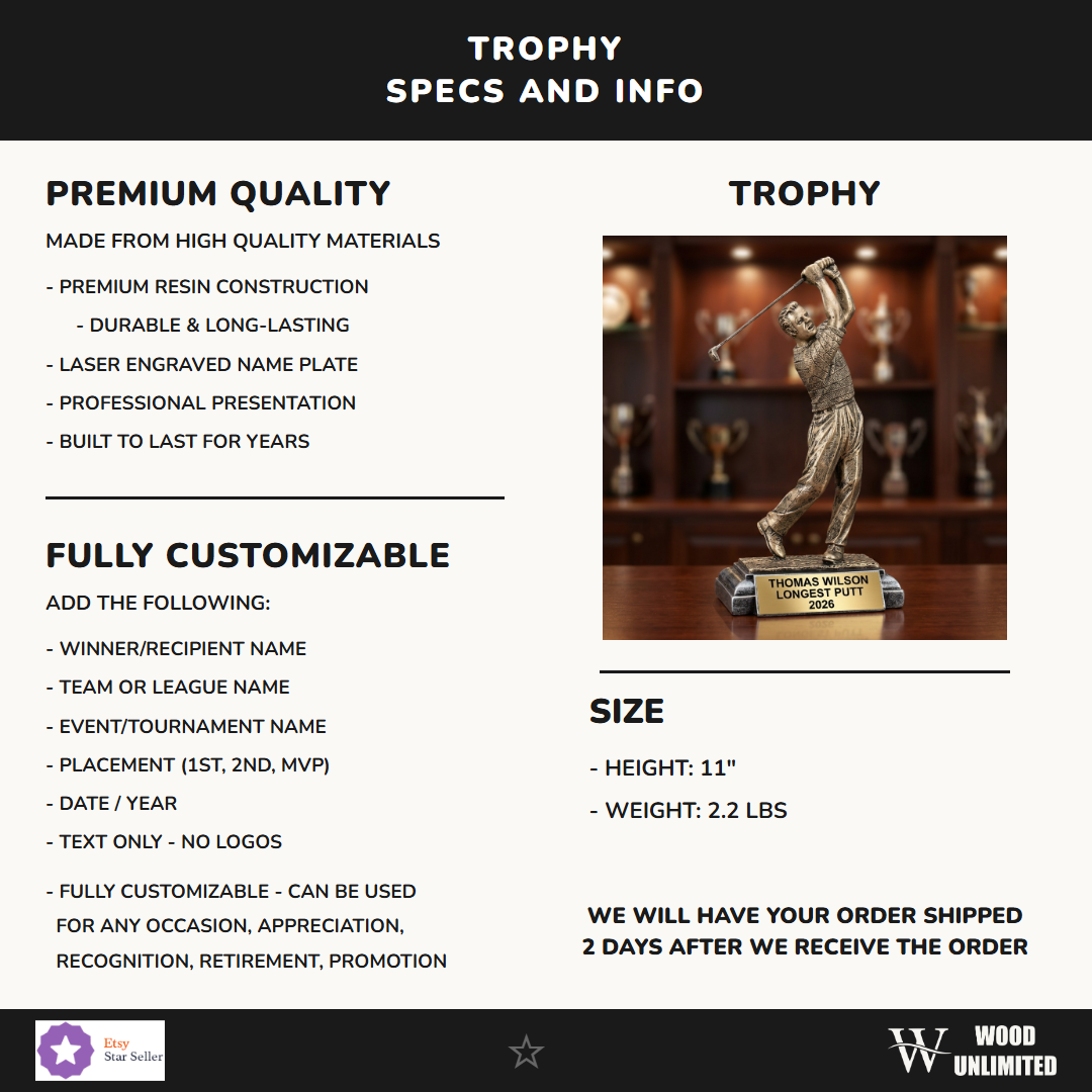 Golf Resin Figure Trophy
