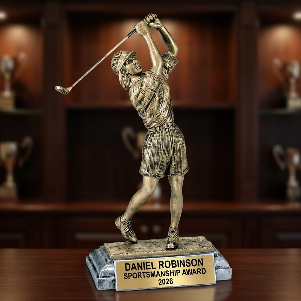 Golf Award Trophy | Personalized | Custom Engraved | Female Golfer | Golf Tournament Prize | Golf Gift | Personalized Golf Award - View 1