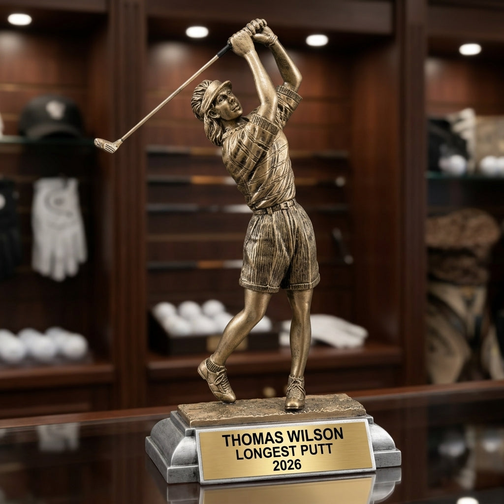 Golf Award Trophy | Personalized | Custom Engraved | Female Golfer | Golf Tournament Prize | Golf Gift | Personalized Golf Award - View 3