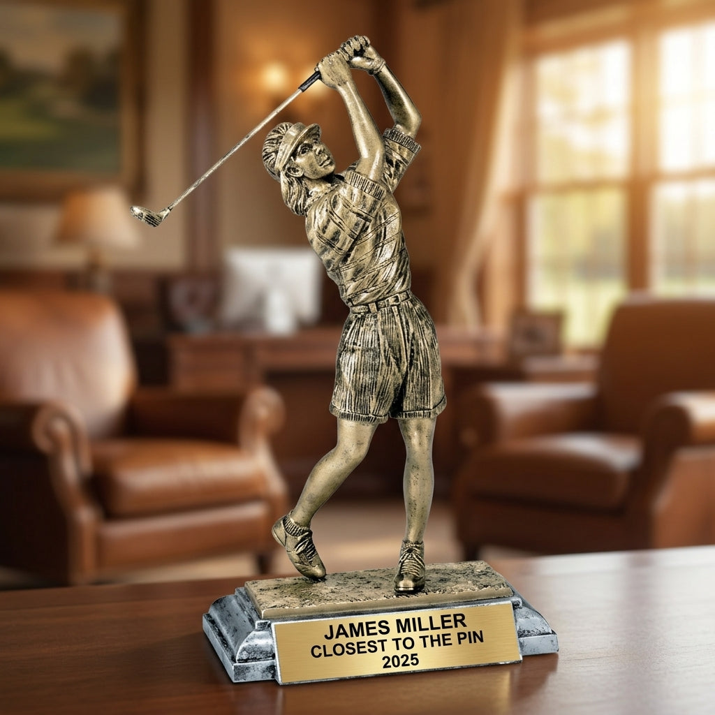 Golf Award Trophy | Personalized | Custom Engraved | Female Golfer | Golf Tournament Prize | Golf Gift | Personalized Golf Award - View 4