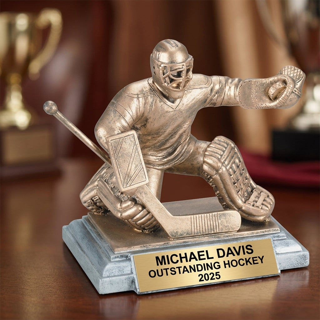 Personalized | Hockey Award | Custom Engraved | Hockey Goalie | Custom Trophy | Personalized Award | Engraved Gift | Youth Hockey - View 1