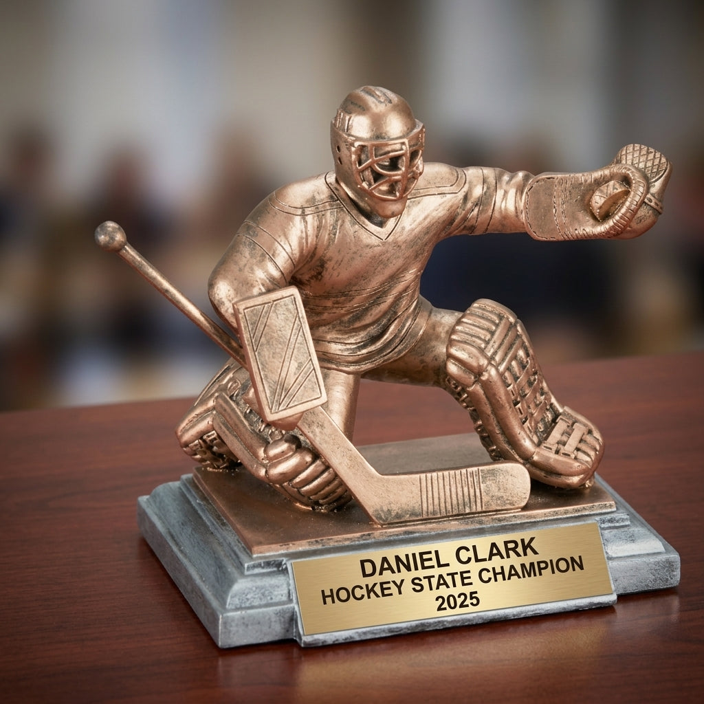 Personalized | Hockey Award | Custom Engraved | Hockey Goalie | Custom Trophy | Personalized Award | Engraved Gift | Youth Hockey - View 2