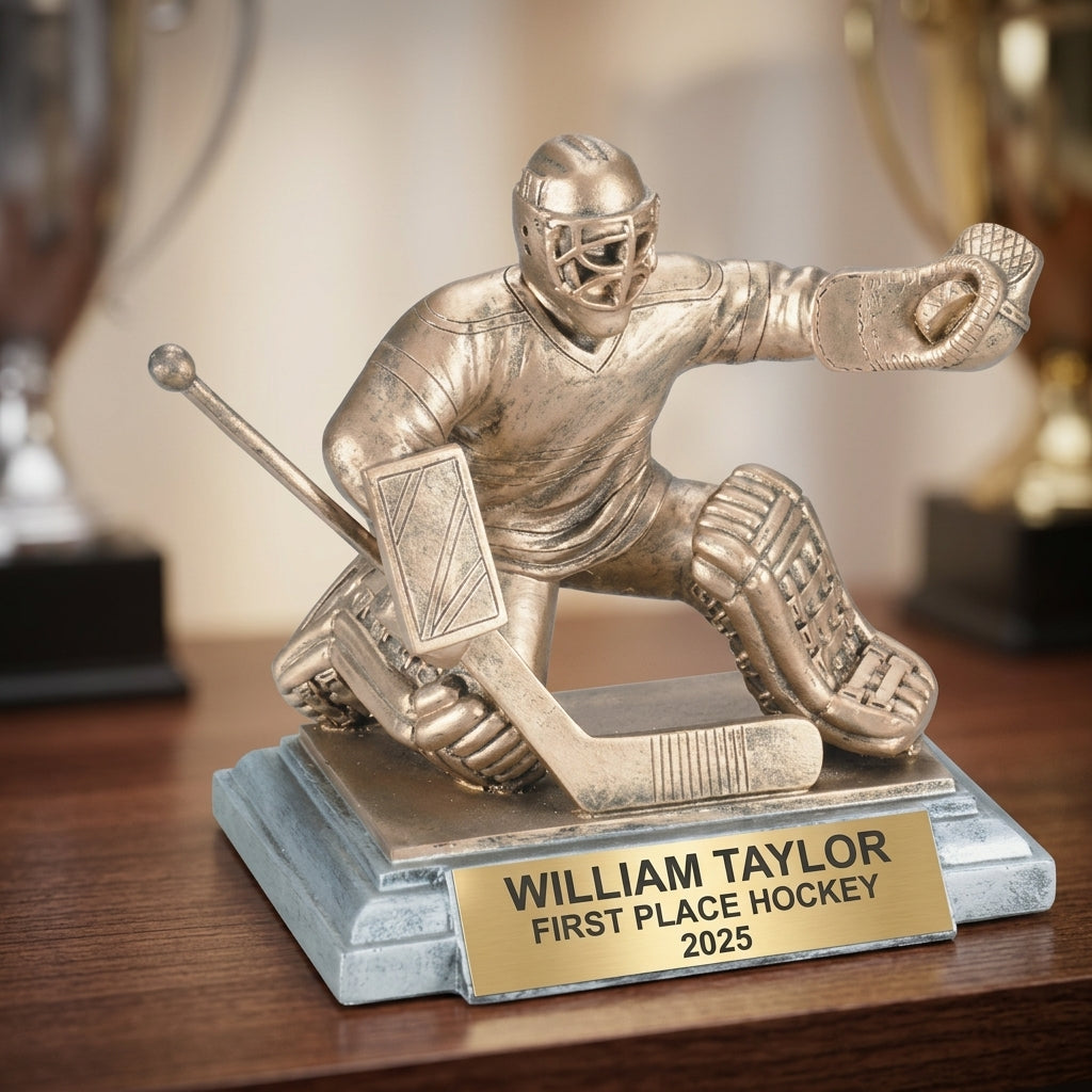 Personalized | Hockey Award | Custom Engraved | Hockey Goalie | Custom Trophy | Personalized Award | Engraved Gift | Youth Hockey - View 4