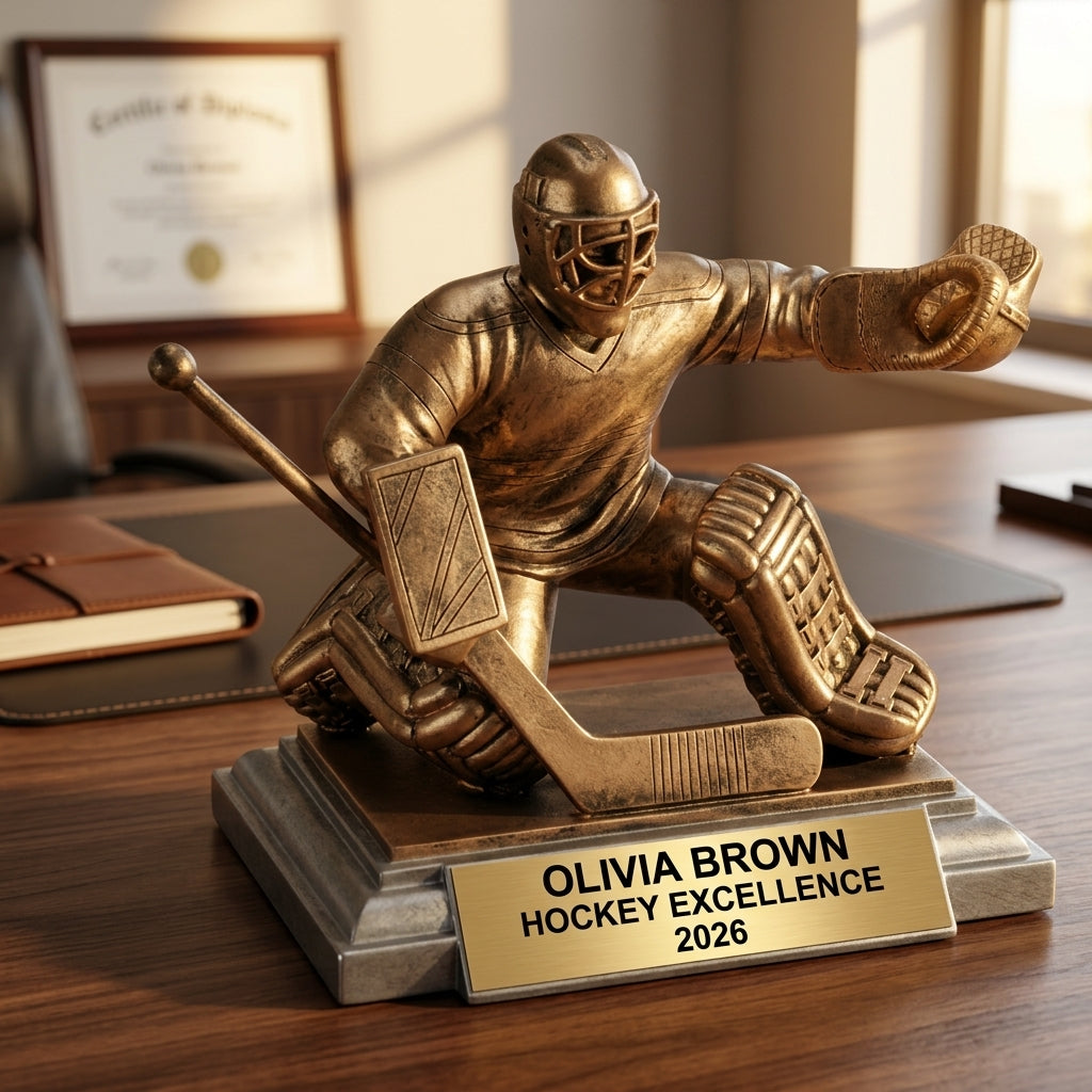 Personalized | Hockey Award | Custom Engraved | Hockey Goalie | Custom Trophy | Personalized Award | Engraved Gift | Youth Hockey - View 5