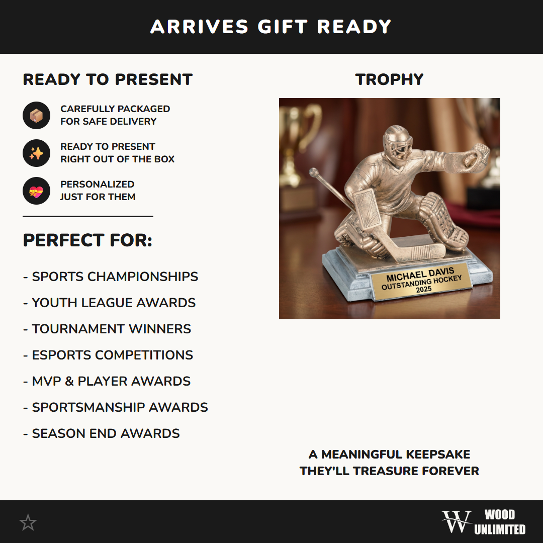Personalized | Hockey Award | Custom Engraved | Hockey Goalie | Custom Trophy | Personalized Award | Engraved Gift | Youth Hockey