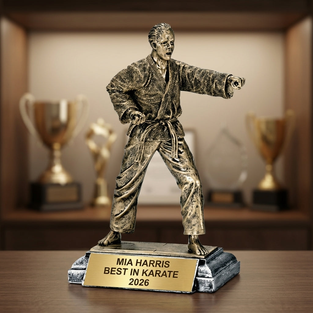 Personalized | Karate Award | Custom Engraved | Karate Trophy | Martial Arts Award | Personalized Engraved | Dojo Student - View 1