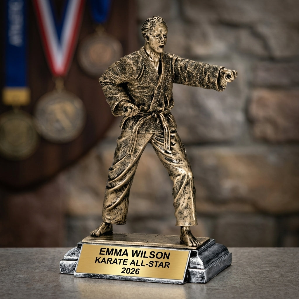 Personalized | Karate Award | Custom Engraved | Karate Trophy | Martial Arts Award | Personalized Engraved | Dojo Student - View 3