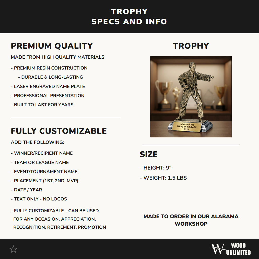 Personalized | Karate Award | Custom Engraved | Karate Trophy | Martial Arts Award | Personalized Engraved | Dojo Student