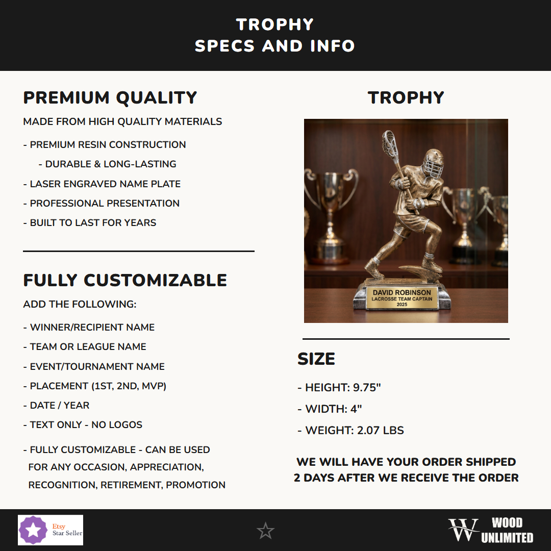 Lacrosse Resin Figure Trophy