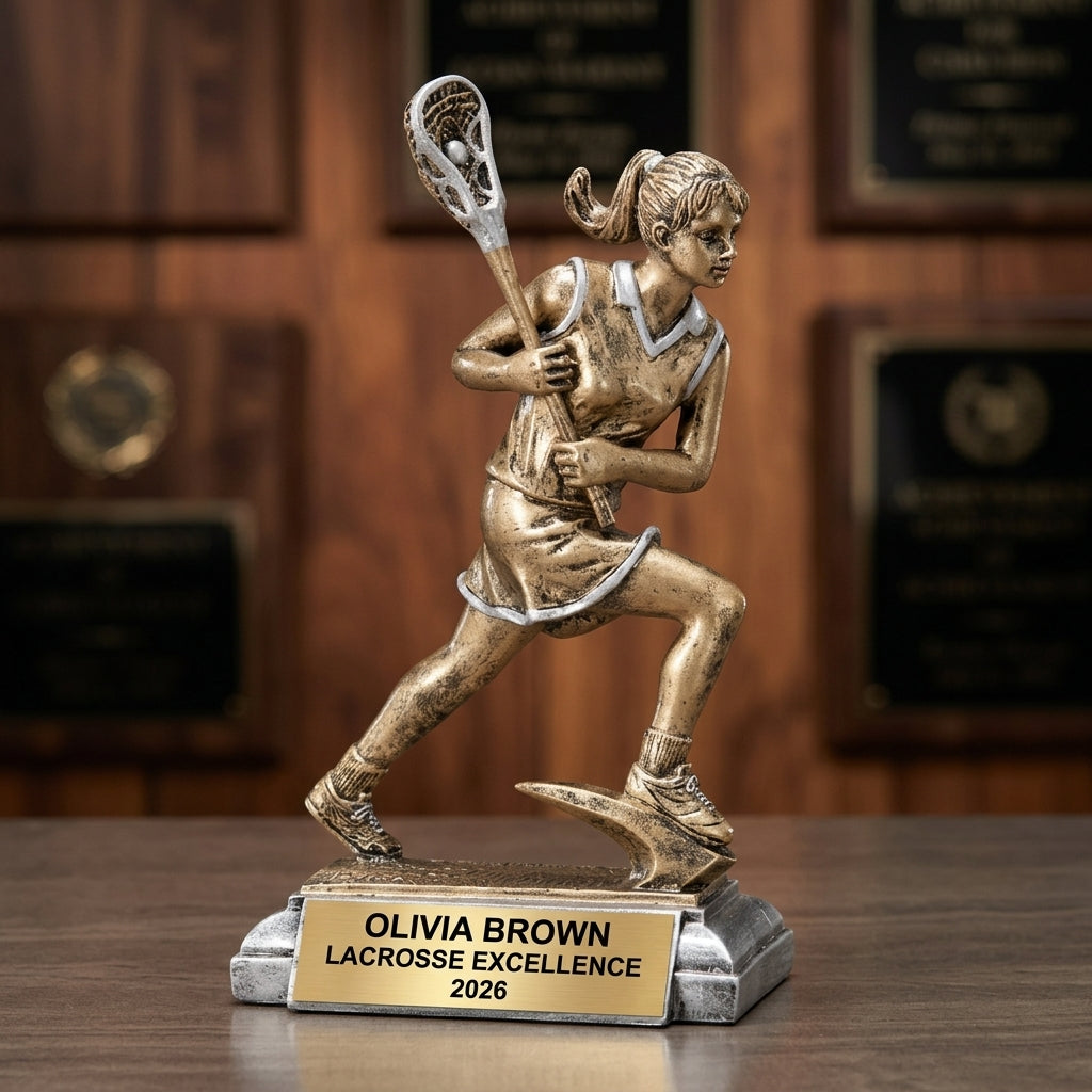 Lacrosse Trophy Award | Personalized | Custom Engraved | Lacrosse Gift | Lacrosse Team Award | Lacrosse Player Gift - View 3