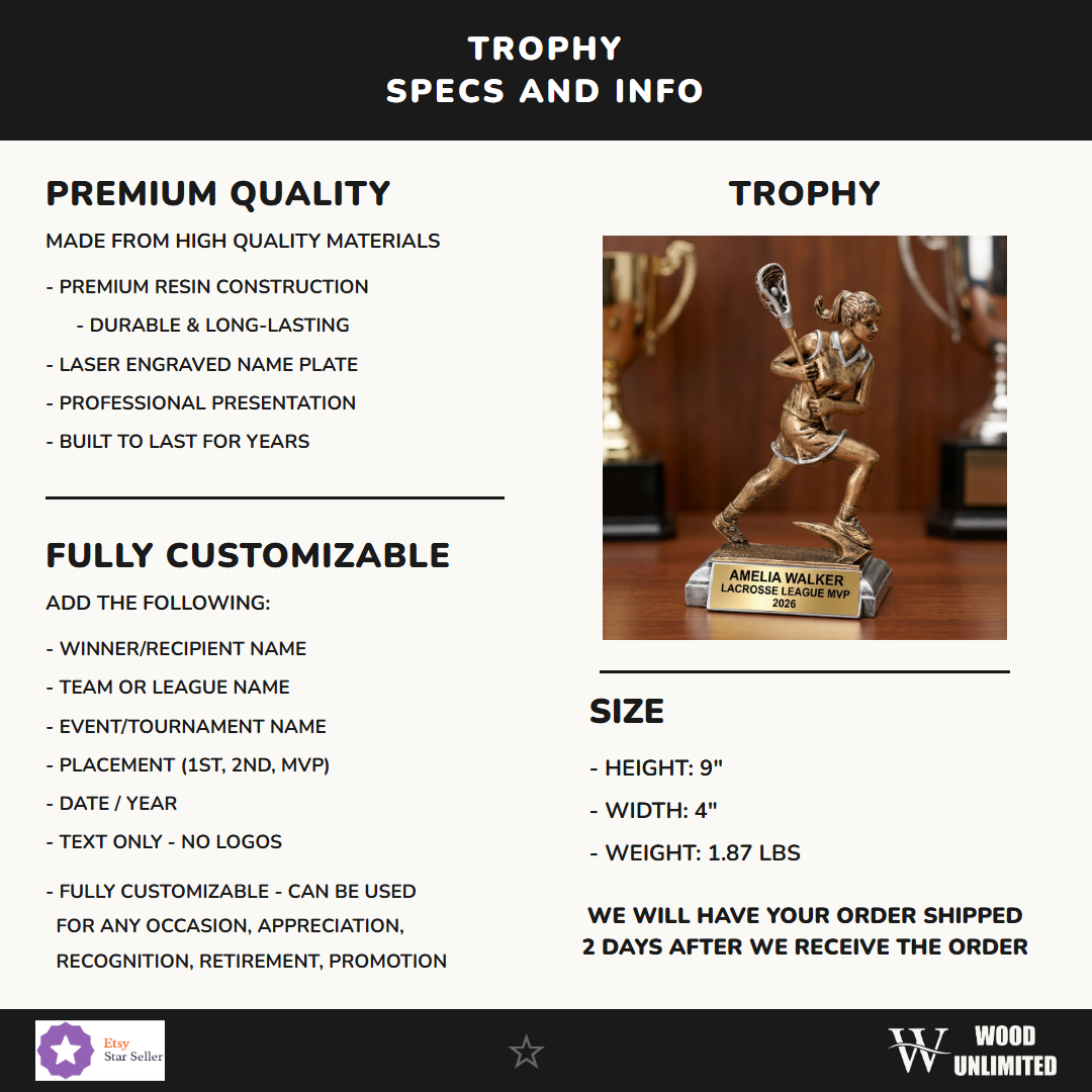 Lacrosse Resin Figure Trophy