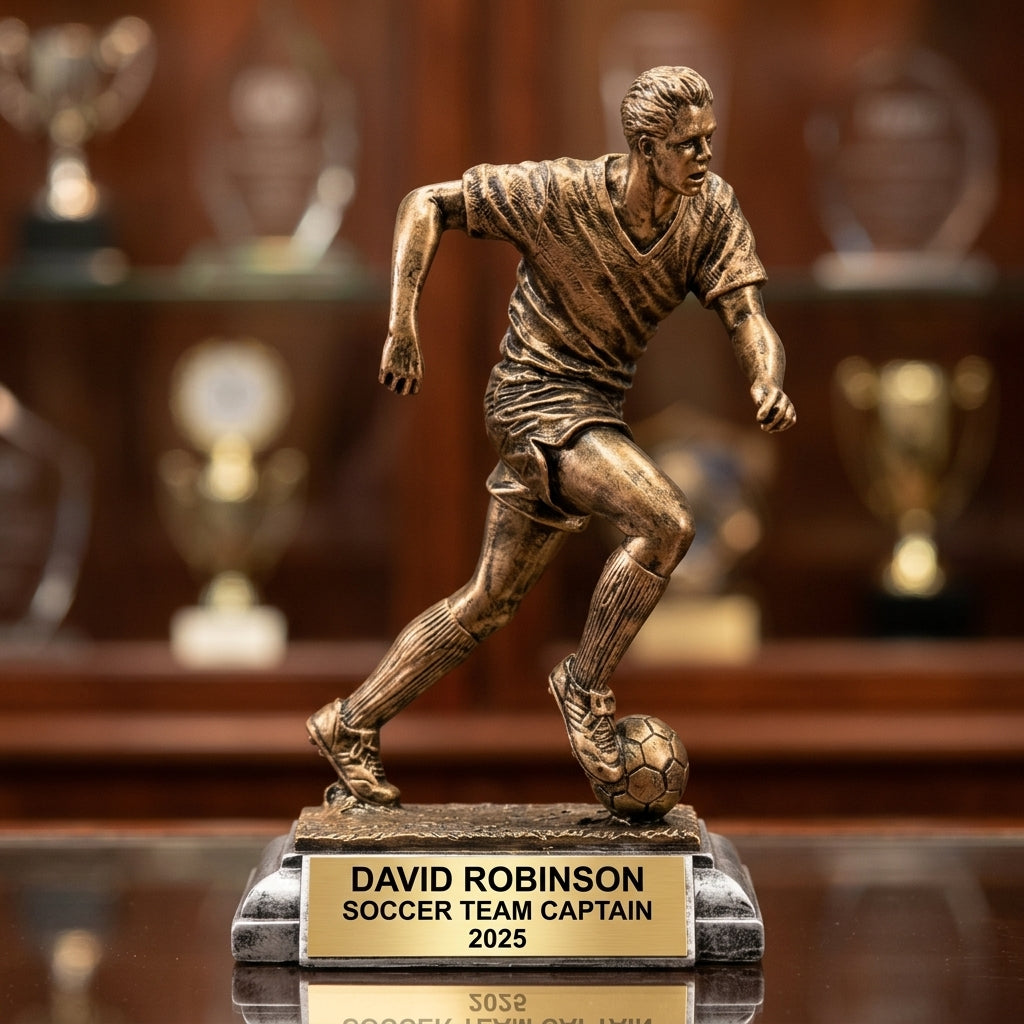 Personalized | Soccer Award | Custom Engraved | Soccer Trophy | Personalized Soccer Award | Engraved Trophy | Youth Soccer | Team Captain - View 1