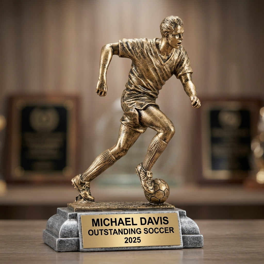 Personalized | Soccer Award | Custom Engraved | Soccer Trophy | Personalized Soccer Award | Engraved Trophy | Youth Soccer | Team Captain - View 4
