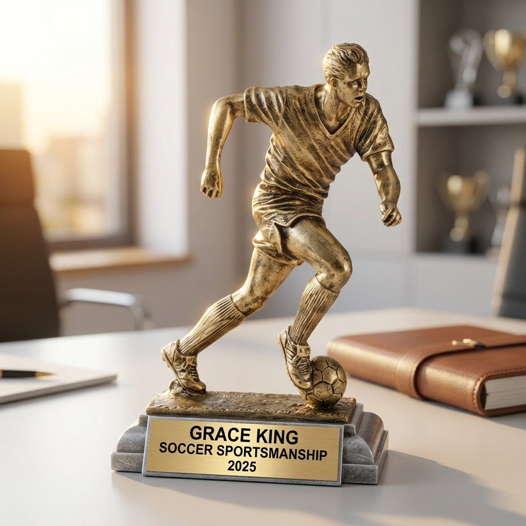 Personalized | Soccer Award | Custom Engraved | Soccer Trophy | Personalized Soccer Award | Engraved Trophy | Youth Soccer | Team Captain - View 5