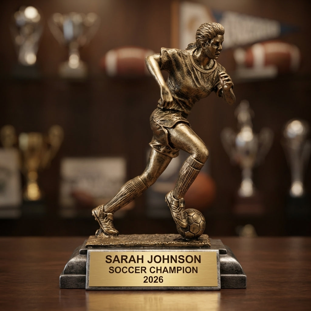 Personalized | Soccer Award | Custom Engraved | Personalized Soccer Trophy | Female Soccer Award | Engraved Girls Trophy - View 1