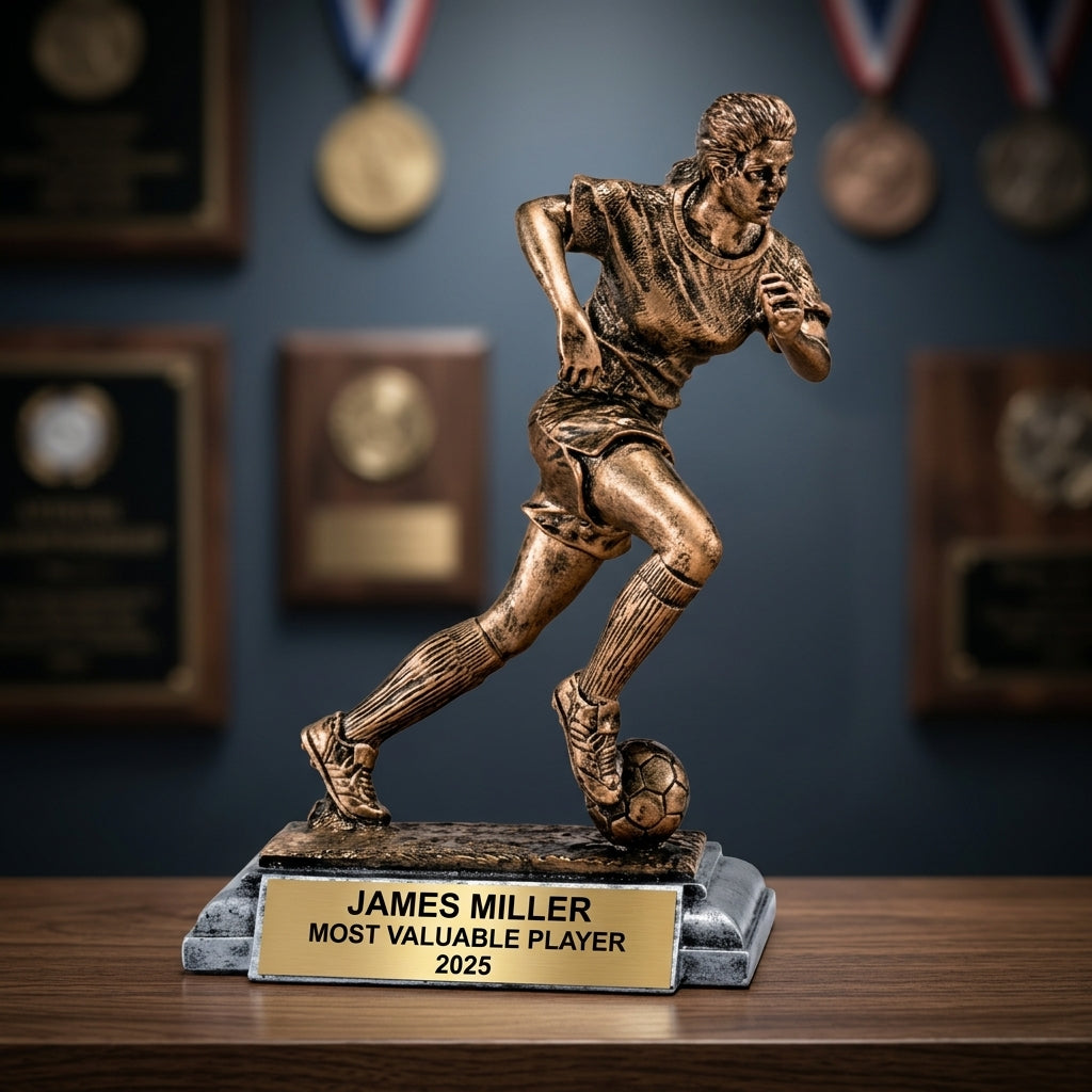 Personalized | Soccer Award | Custom Engraved | Personalized Soccer Trophy | Female Soccer Award | Engraved Girls Trophy - View 3