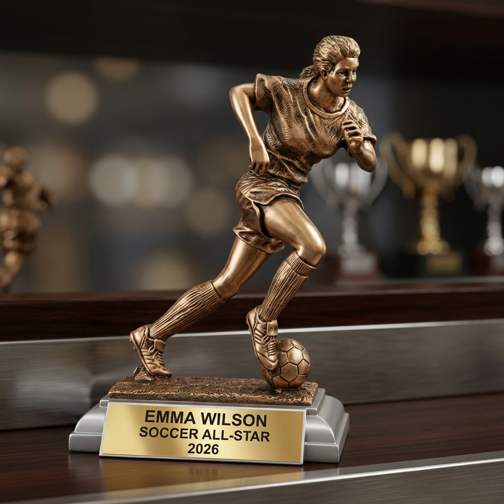 Personalized | Soccer Award | Custom Engraved | Personalized Soccer Trophy | Female Soccer Award | Engraved Girls Trophy - View 4