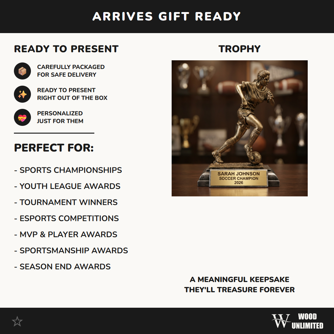 Personalized | Soccer Award | Custom Engraved | Personalized Soccer Trophy | Female Soccer Award | Engraved Girls Trophy