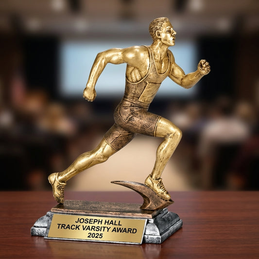 Personalized | Track & Field Award | Custom Engraved | Track Trophy | Running Award | Personalized Runner | Engraved Track | Athlete Gift - View 2