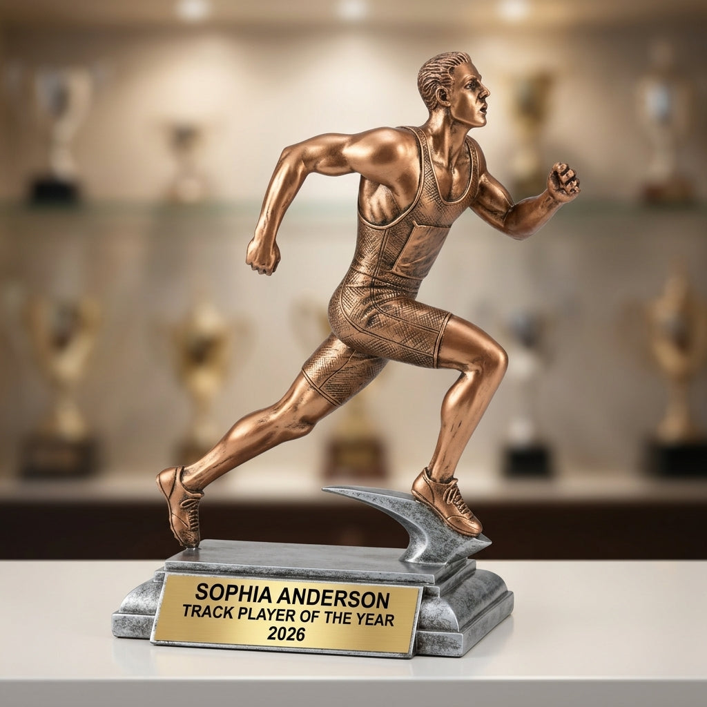 Personalized | Track & Field Award | Custom Engraved | Track Trophy | Running Award | Personalized Runner | Engraved Track | Athlete Gift - View 4
