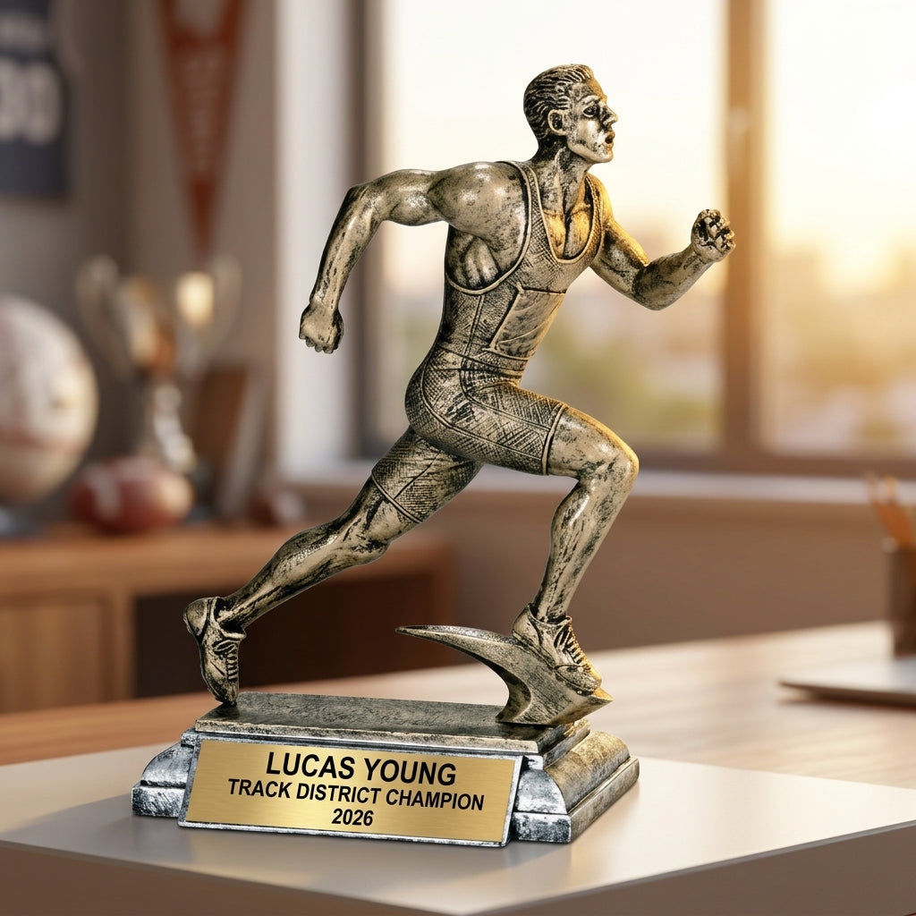 Personalized | Track & Field Award | Custom Engraved | Track Trophy | Running Award | Personalized Runner | Engraved Track | Athlete Gift - View 5