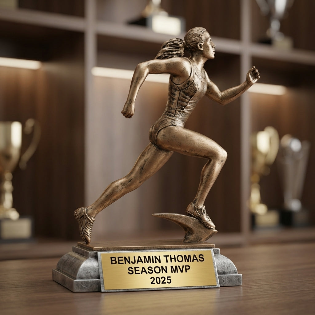 Personalized | Track & Field Award | Custom Engraved | Track Trophy | Running Award | Female Runner | Personalized Track | Engraved Award - View 4