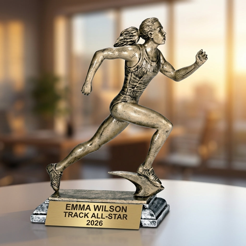 Personalized | Track & Field Award | Custom Engraved | Track Trophy | Running Award | Female Runner | Personalized Track | Engraved Award - View 5