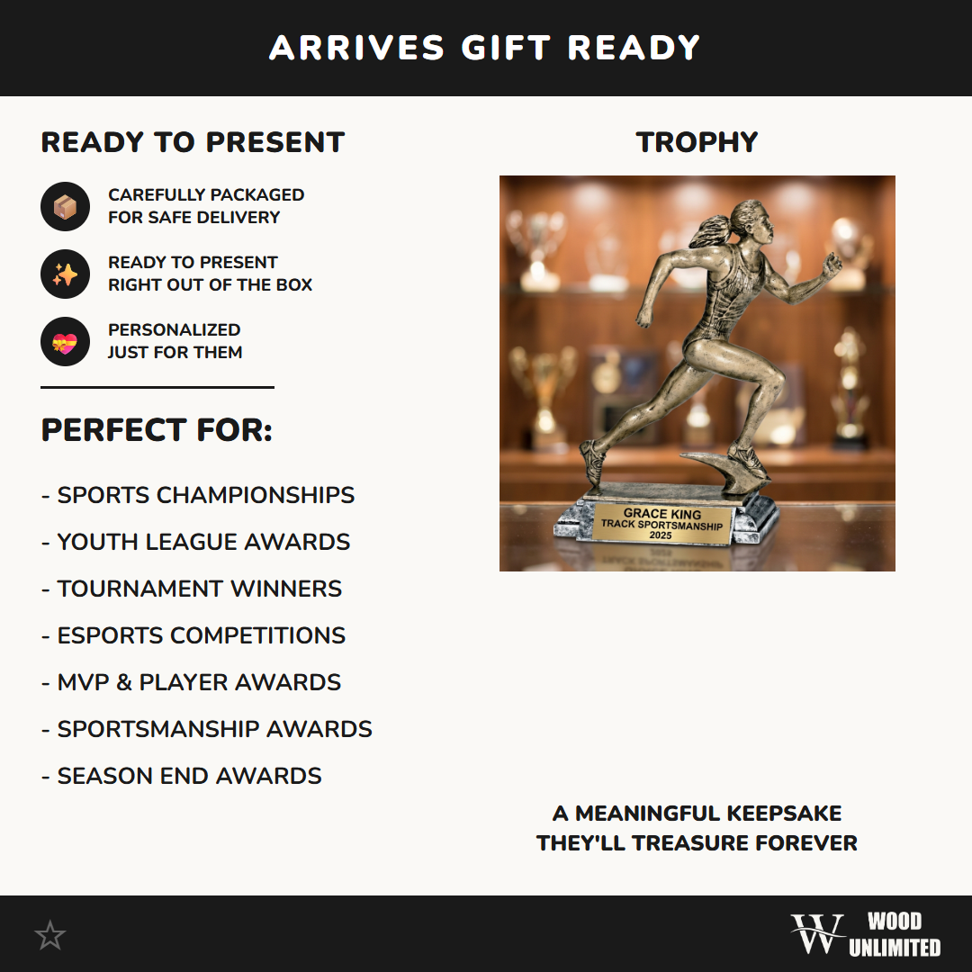 Personalized | Track & Field Award | Custom Engraved | Track Trophy | Running Award | Female Runner | Personalized Track | Engraved Award