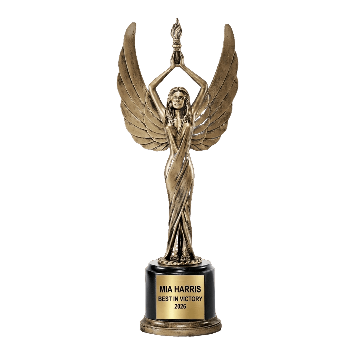 Personalized Victory Star Sports Achievement Trophy - Custom Laser Engraved Resin Award with Gold Plate