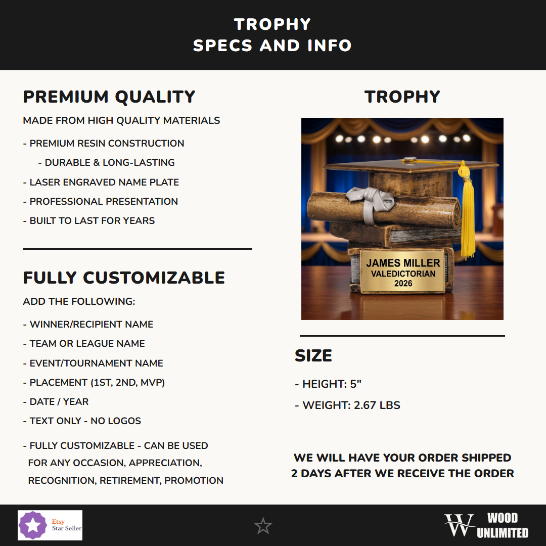 Graduation Resin Figure Trophy 5"