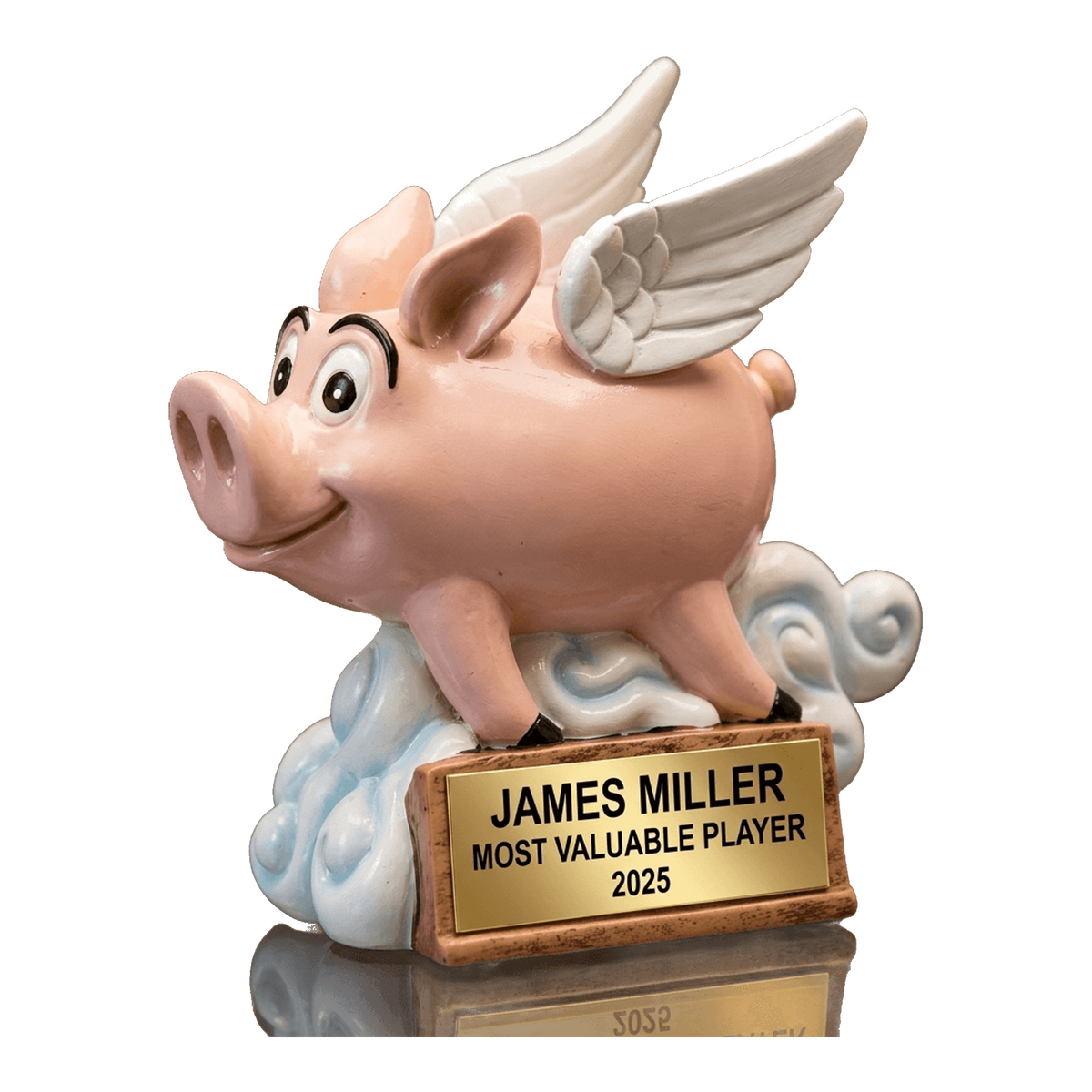 Personalized | Impossible Achievement Award | Custom Engraved | Flying Pig Trophy | When Pigs Fly Award | Unique Recognition