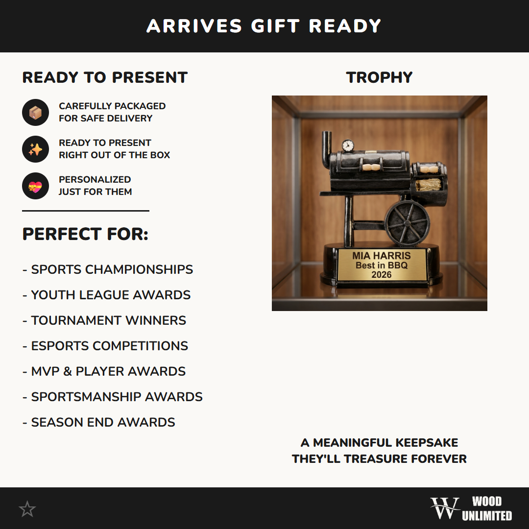 Personalized | BBQ Award | Custom Engraved | BBQ Trophy | Grilling Award | Smoker Trophy | Grill Master | Cook Off | Chef Gift