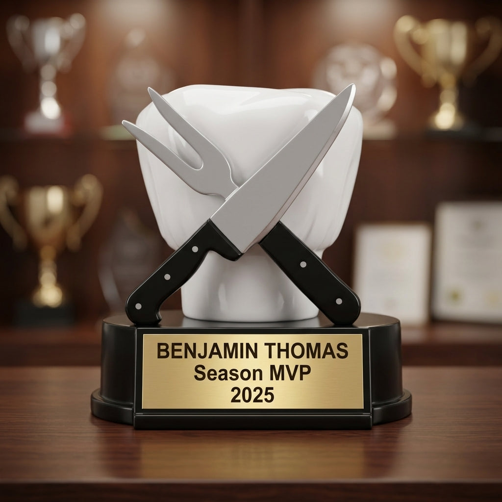 Personalized | Culinary Award | Custom Engraved | Chef Trophy | Cooking Competition | Personalized Chef | Engraved Award | Restaurant Gift - View 4
