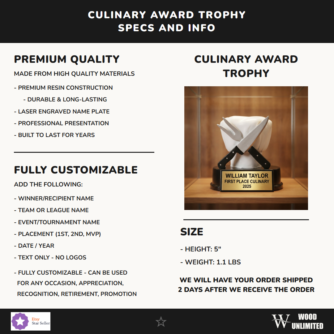Culinary Resin Trophies Trophy 5"