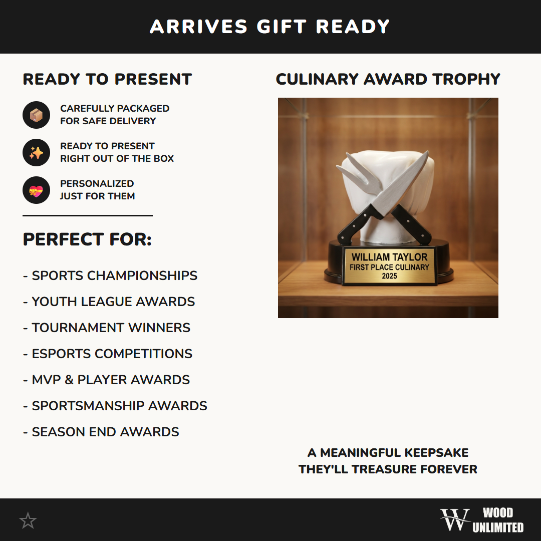 Personalized | Culinary Award | Custom Engraved | Chef Trophy | Cooking Competition | Personalized Chef | Engraved Award | Restaurant Gift