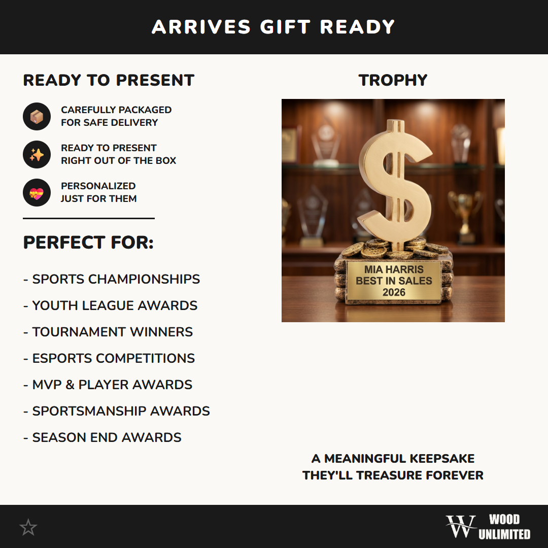 Personalized | Sales Award | Custom Engraved | Corporate Trophy | Employee Recognition | Top Producer | Business Achievement