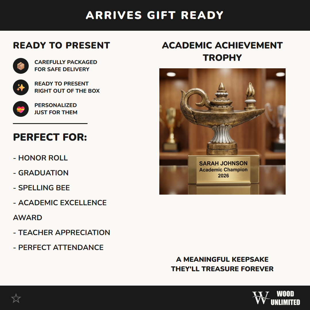 Personalized | Academic Award | Custom Engraved | Academic Trophy | Knowledge Award | Engraved Lamp | Student Recognition