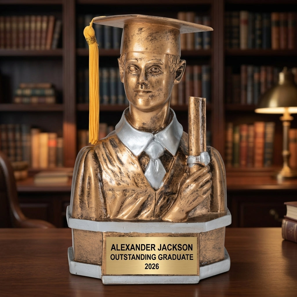 Graduation Award Trophy | Personalized | Custom Engraved | Male Graduate | Class of 2024/2025 | Gift for Graduate - View 5