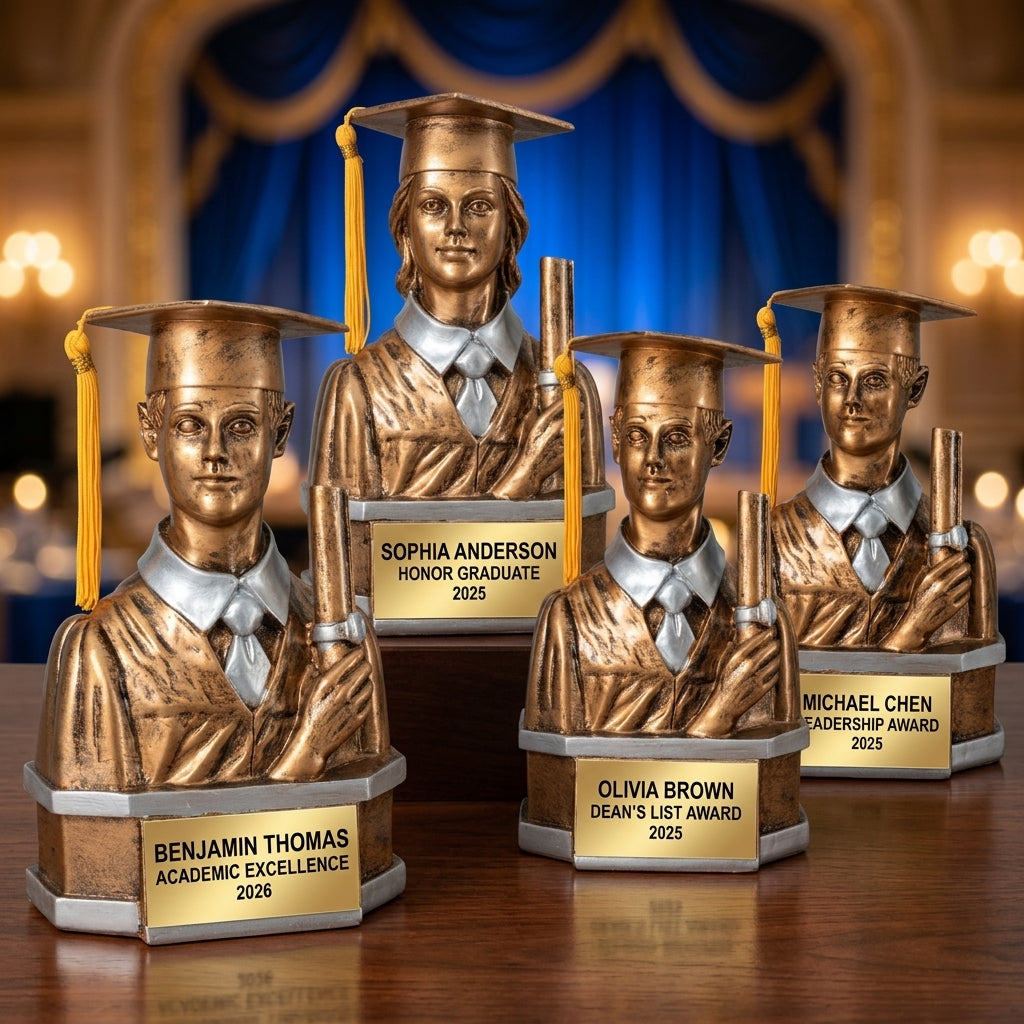 Graduation Award Trophy | Personalized | Custom Engraved | Male Graduate | Class of 2024/2025 | Gift for Graduate - View 6