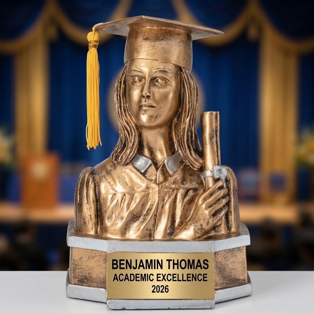 Graduation Award Trophy | Personalized Gift | Custom Engraved | Female Graduate | Valedictorian Gift | Class of 2025 - View 1