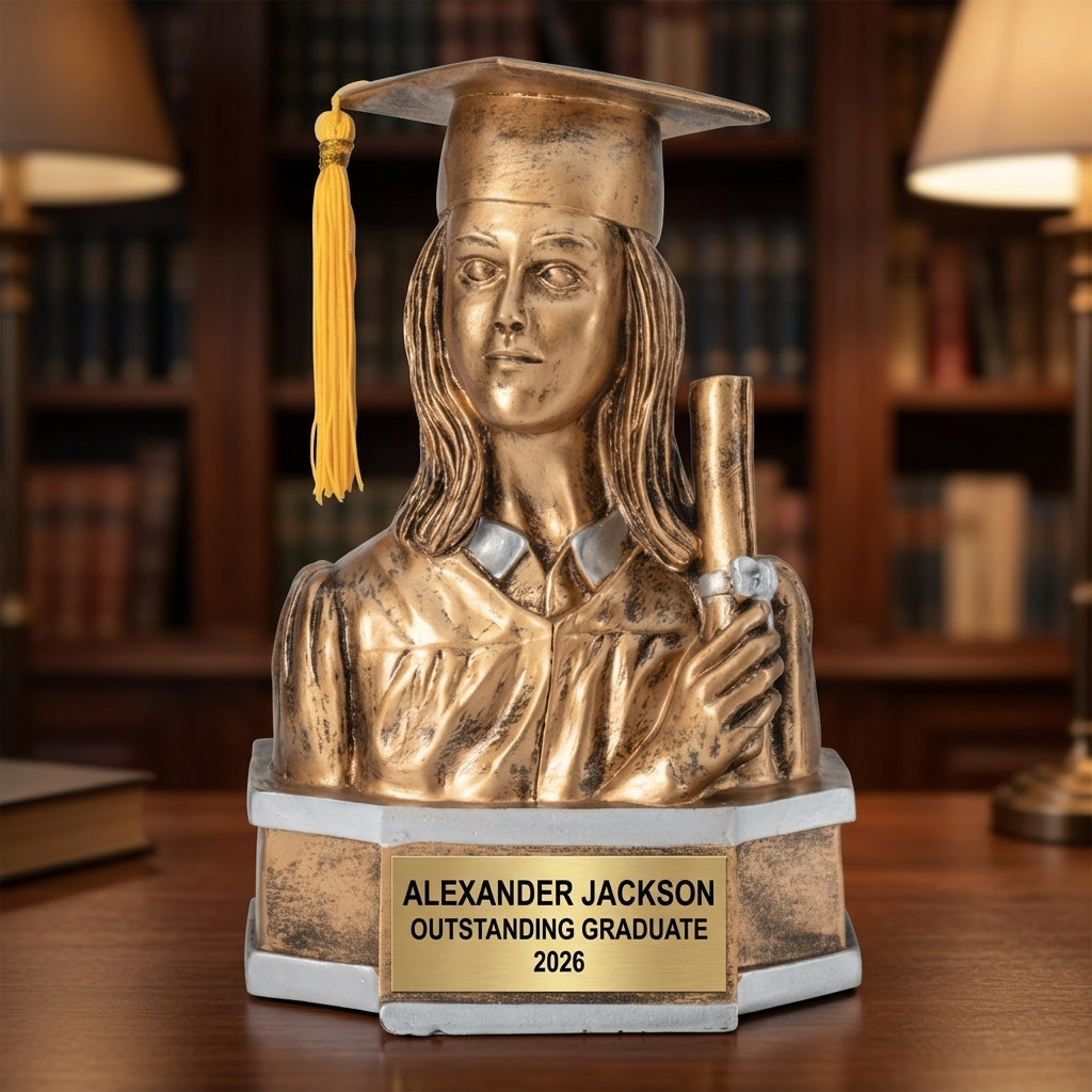 Graduation Award Trophy | Personalized Gift | Custom Engraved | Female Graduate | Valedictorian Gift | Class of 2025 - View 5