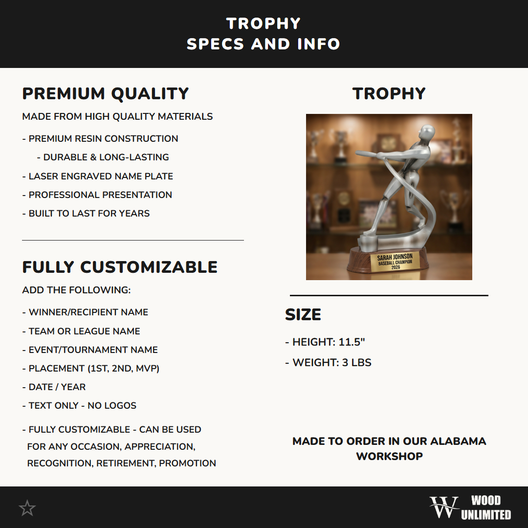 Personalized | Baseball Award | Custom Engraved | Trophy | Award | Custom | Engraved | Player | Team | MVP | Coach | Youth | Championship