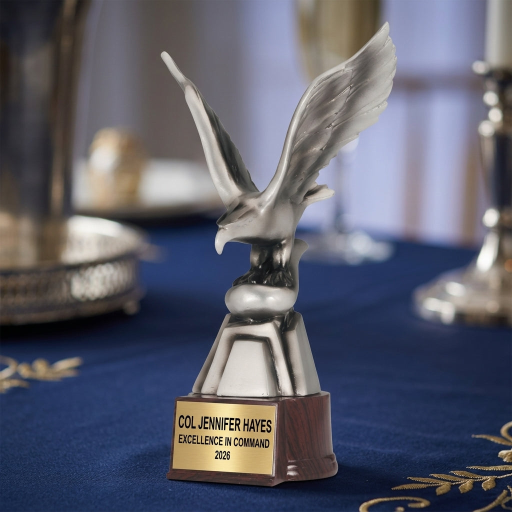 Military Trophy Award | Personalized | Custom Engraved | Retirement Gift | Service Award | Patriotic | Wood Unlimited - View 2