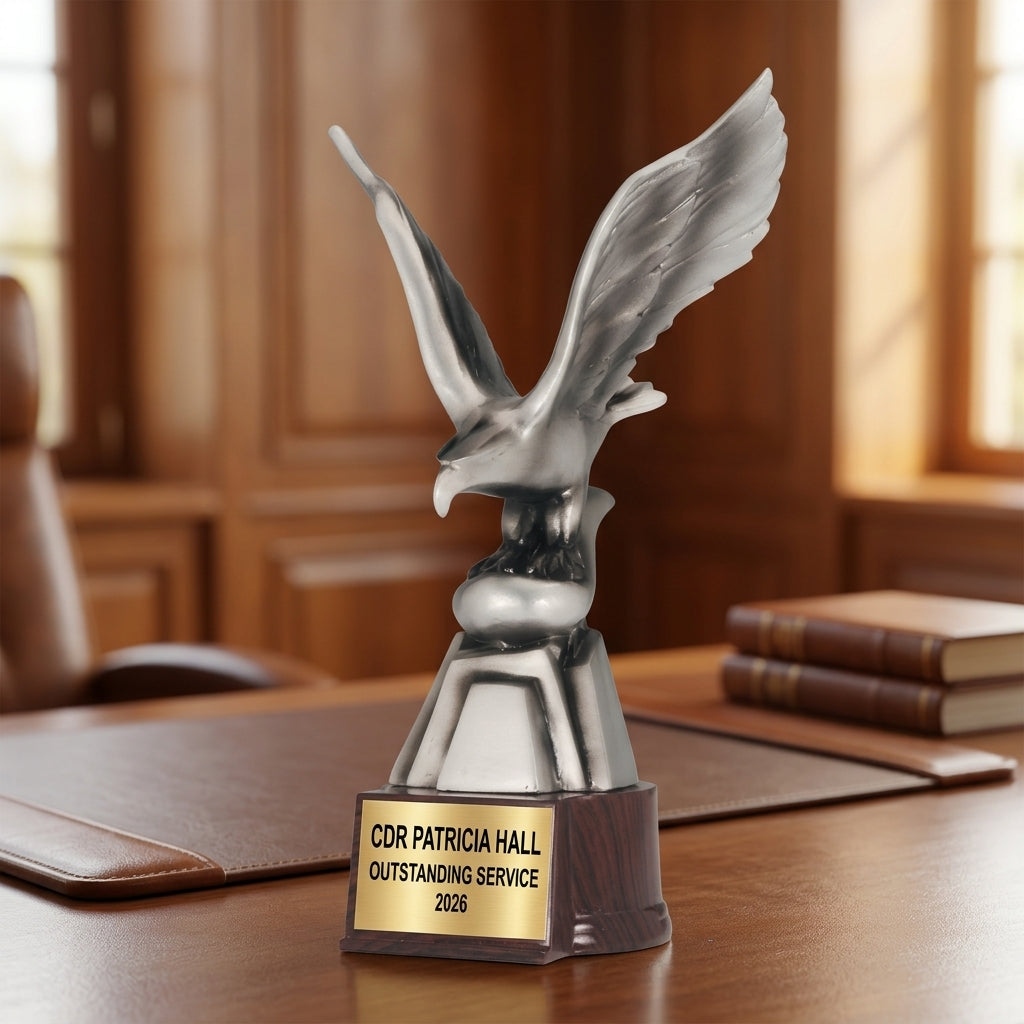Military Trophy Award | Personalized | Custom Engraved | Retirement Gift | Service Award | Patriotic | Wood Unlimited - View 5