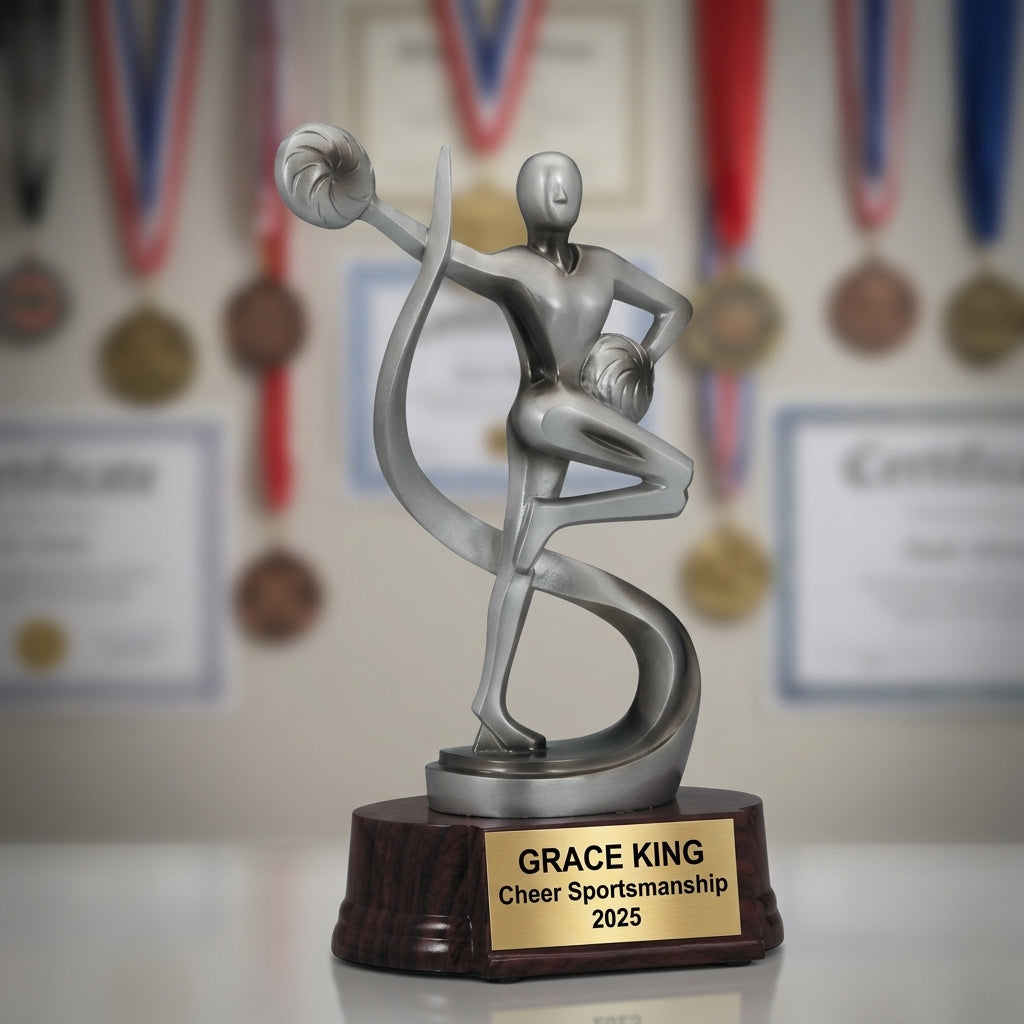 Cheer Trophy Award | Personalized Cheerleading Award | Custom Engraved Cheer Award | Cheerleading Trophy | Cheer Gift - View 3