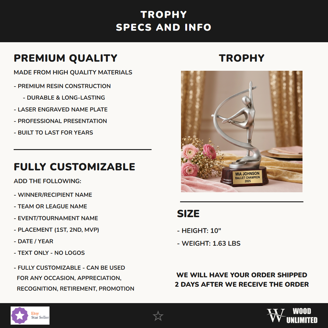 Dance Resin Trophy 10"